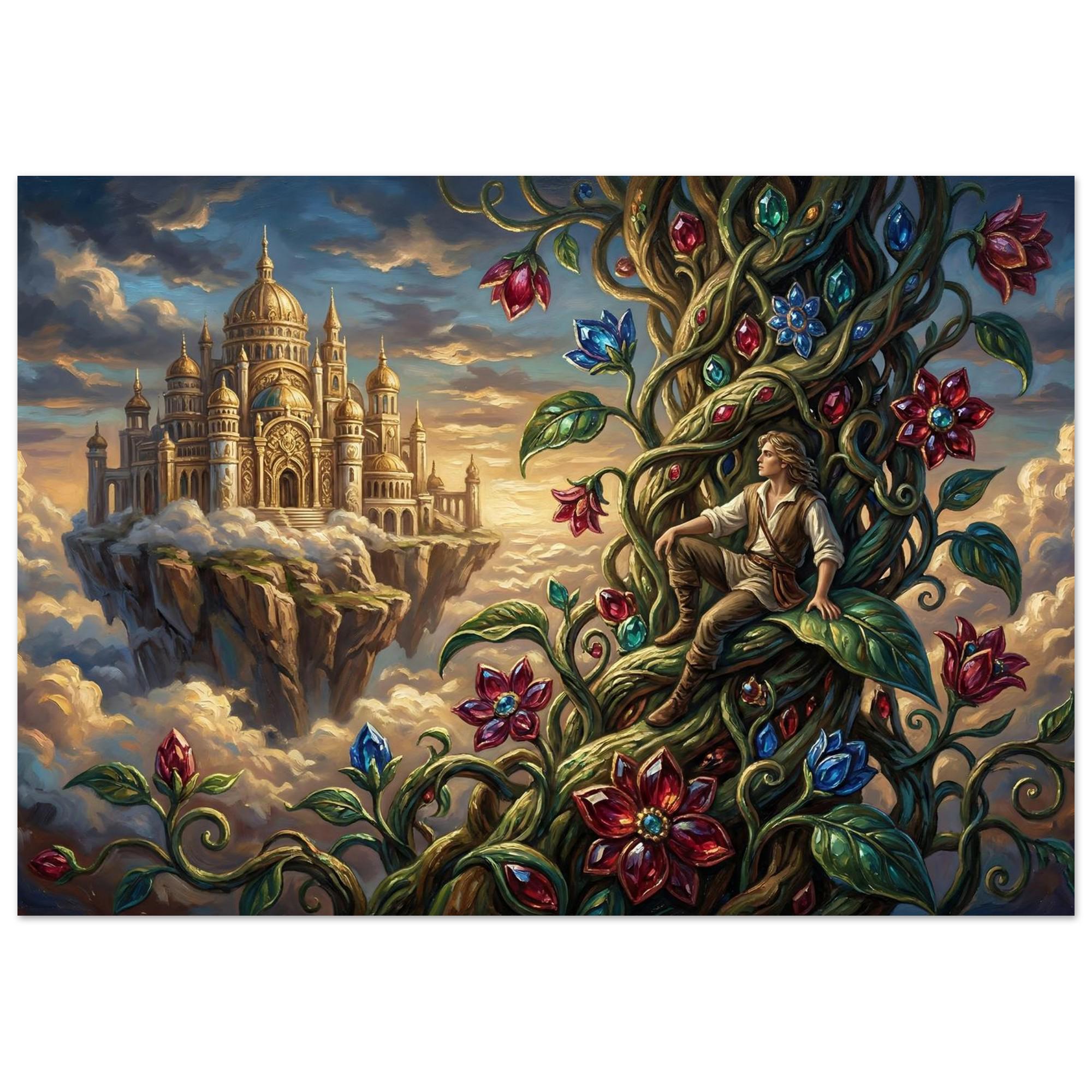 Jack and the Beanstalk Poster - Celestial Fantasy Art Print (200 Gsm