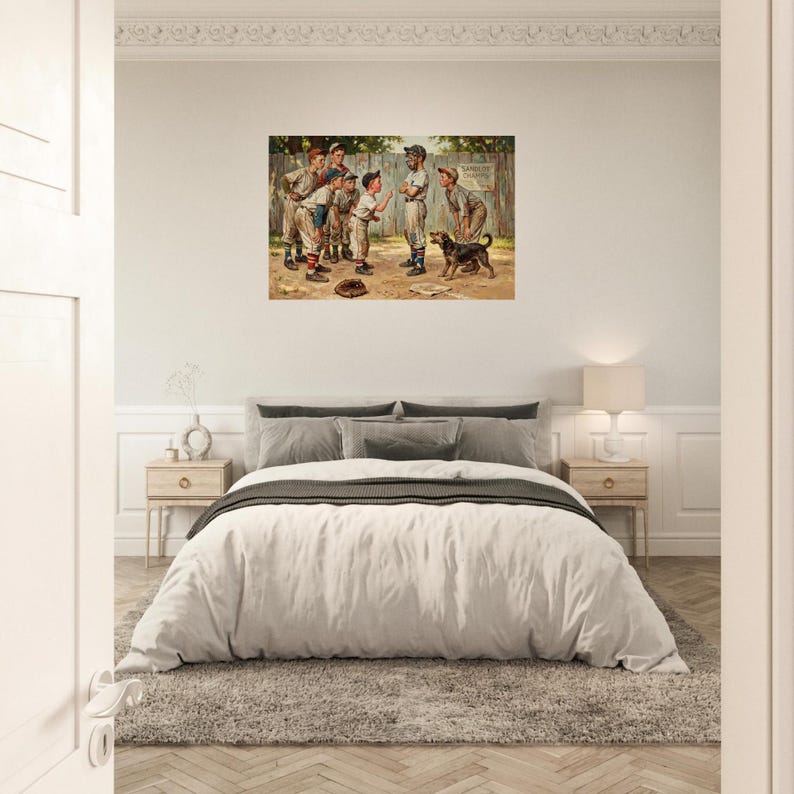 Sandlot Baseball Argument Archival Giclée Fine Art Print - Nostalgic Americana zdjęcie 6