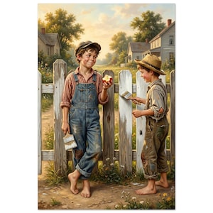 Tom Sawyer Poster - Vintage Americana Literature Art Print