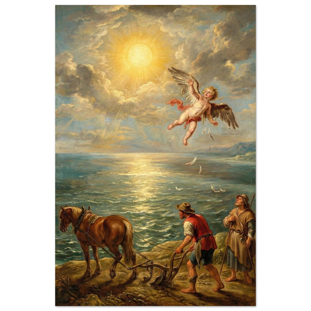 The Fall of Icarus Greek Mythology Art - Classical Renaissance Style ...