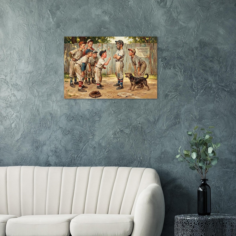 Sandlot Baseball Argument Archival Giclée Fine Art Print - Nostalgic Americana zdjęcie 15