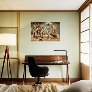 Sandlot Baseball Argument Archival Giclée Fine Art Print - Nostalgic Americana zdjęcie 8