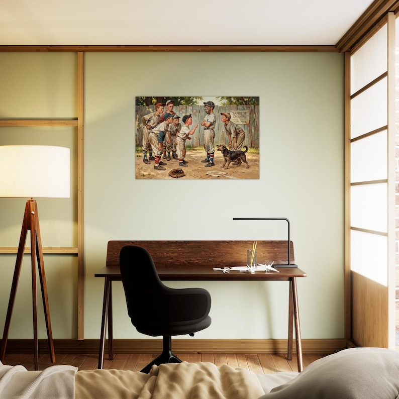 Sandlot Baseball Argument Archival Giclée Fine Art Print - Nostalgic Americana zdjęcie 8