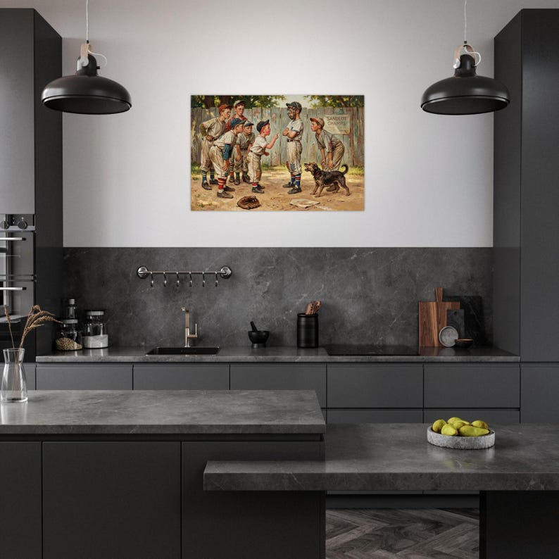 Sandlot Baseball Argument Archival Giclée Fine Art Print - Nostalgic Americana zdjęcie 7