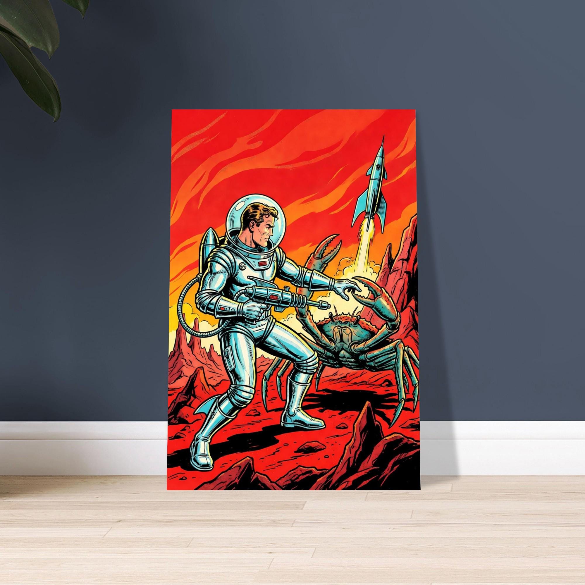 Retro Sci-fi Poster Space Ranger Alien Crab Art Print Atomic Age Wall ...