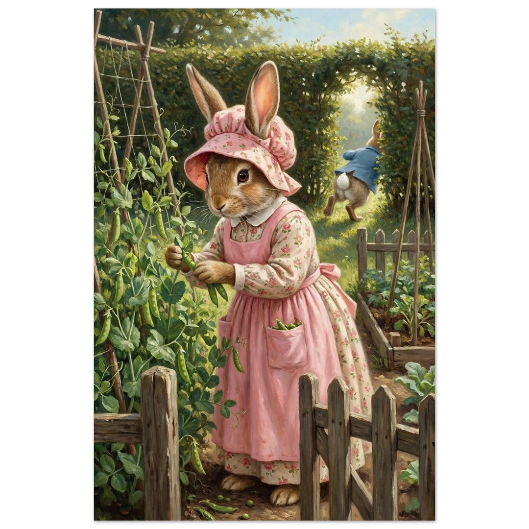 Flopsy Rabbit Printable Flopsy Rabbit Poster - Vintage Storybook Nursery Art Print - Etsy