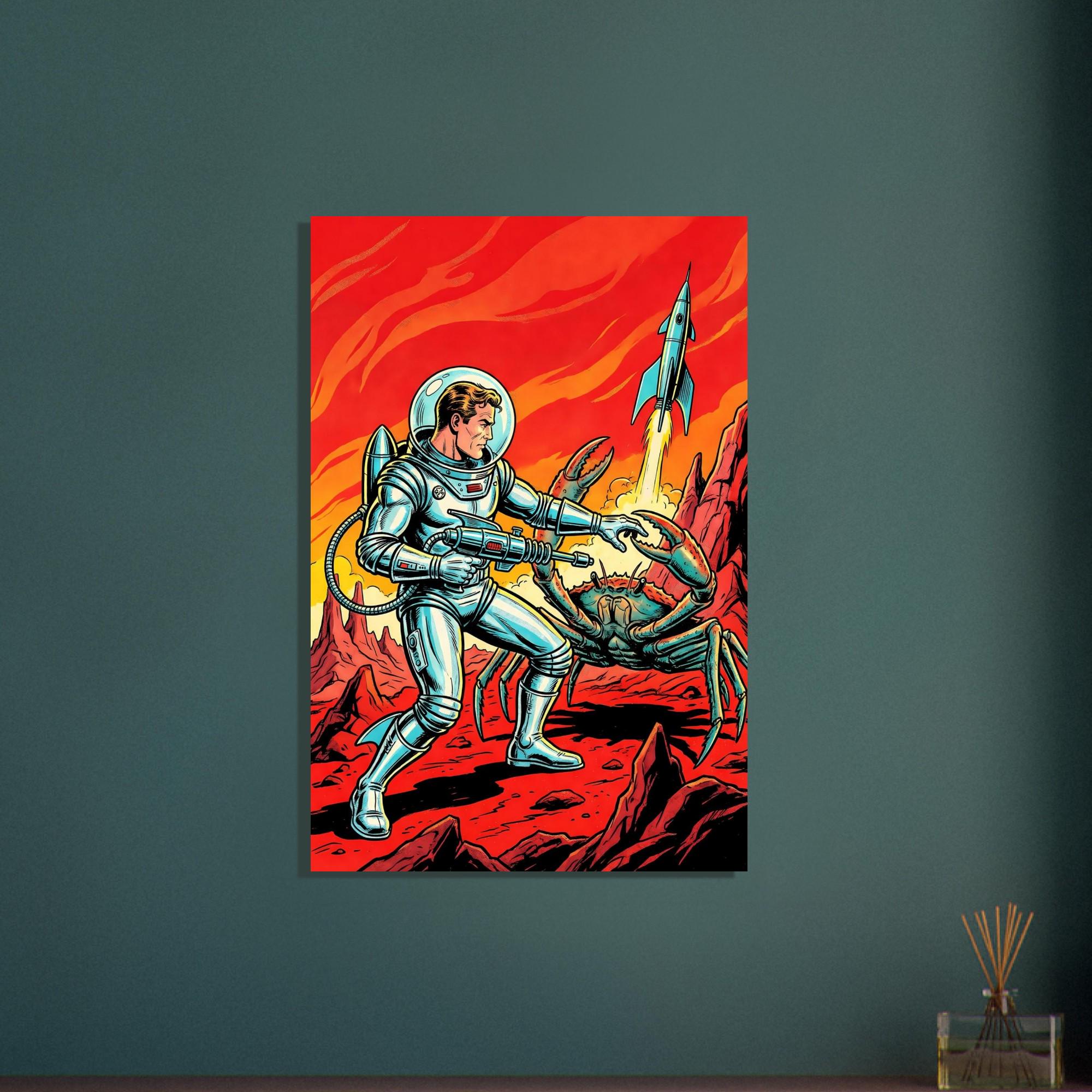Retro Sci-fi Poster Space Ranger Alien Crab Art Print Atomic Age Wall ...