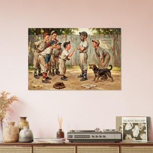 Sandlot Baseball Argument Archival Giclée Fine Art Print - Nostalgic Americana zdjęcie 12