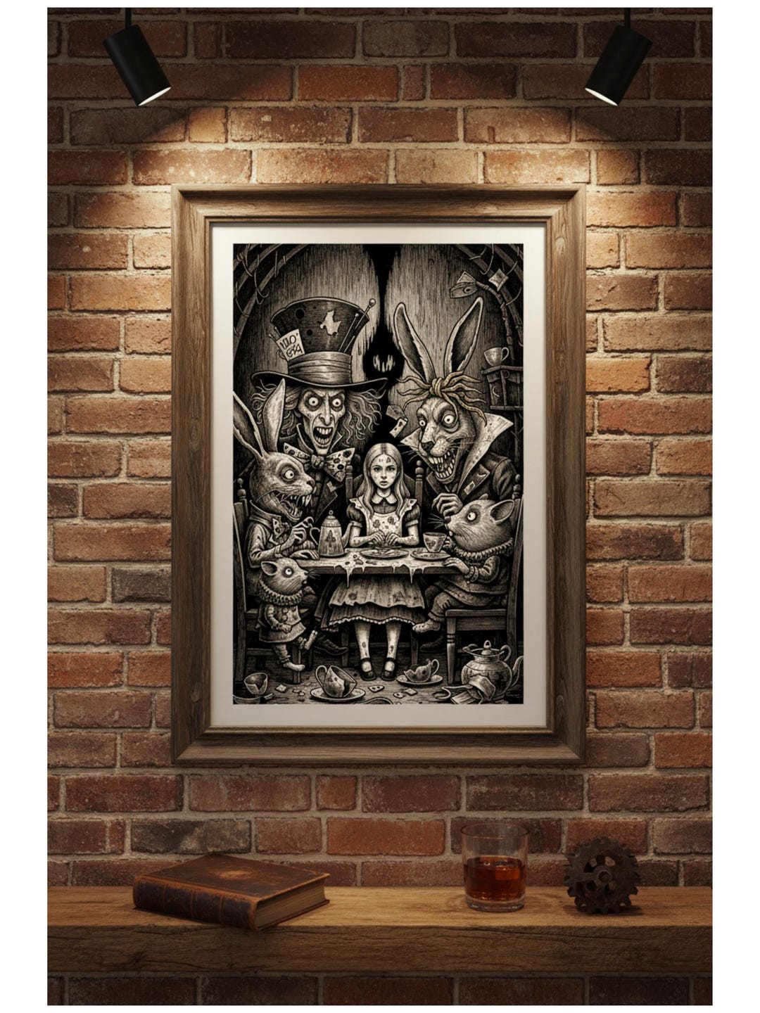 Gothic Alice in Wonderland Poster, Macabre Tea Party Art, Dark Fairy ...