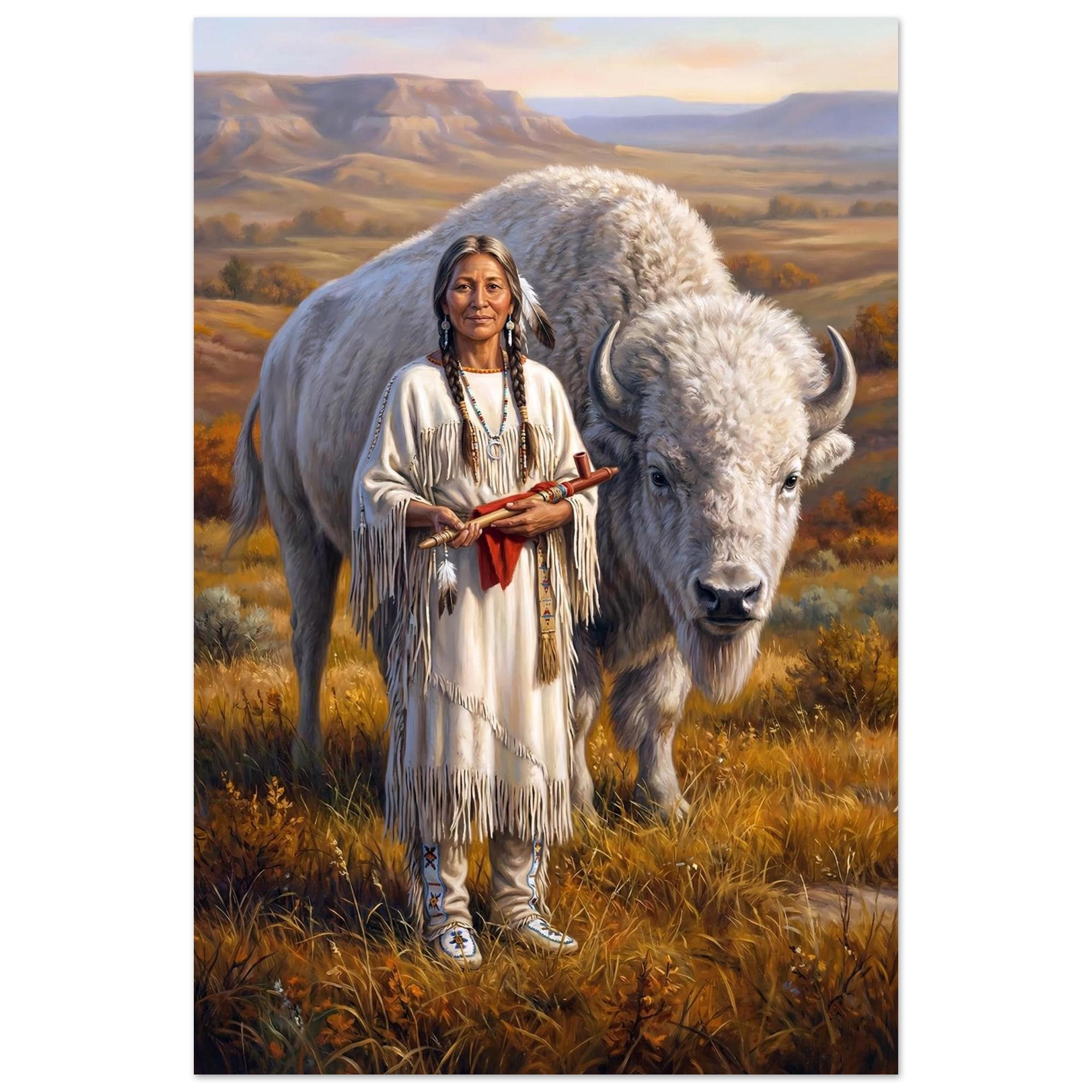 White buffalo calf woman print - Etsy 日本