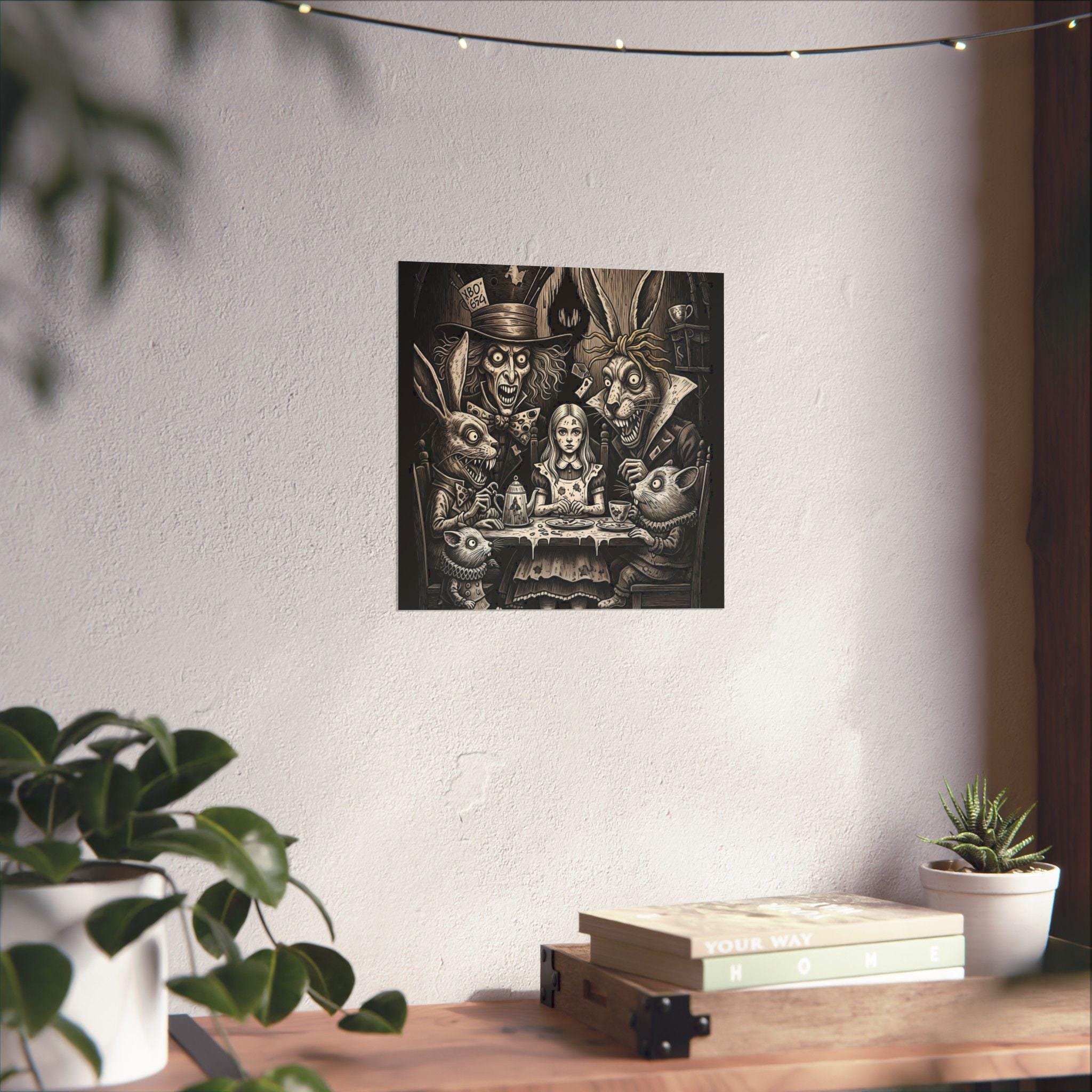 Gothic Alice in Wonderland Poster, Macabre Tea Party Art, Dark Fairy ...