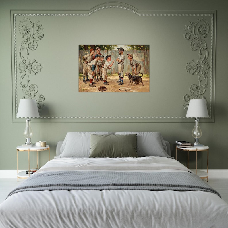 Sandlot Baseball Argument Archival Giclée Fine Art Print - Nostalgic Americana zdjęcie 9