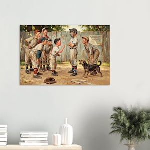 Sandlot Baseball Argument Archival Giclée Fine Art Print - Nostalgic Americana zdjęcie 4