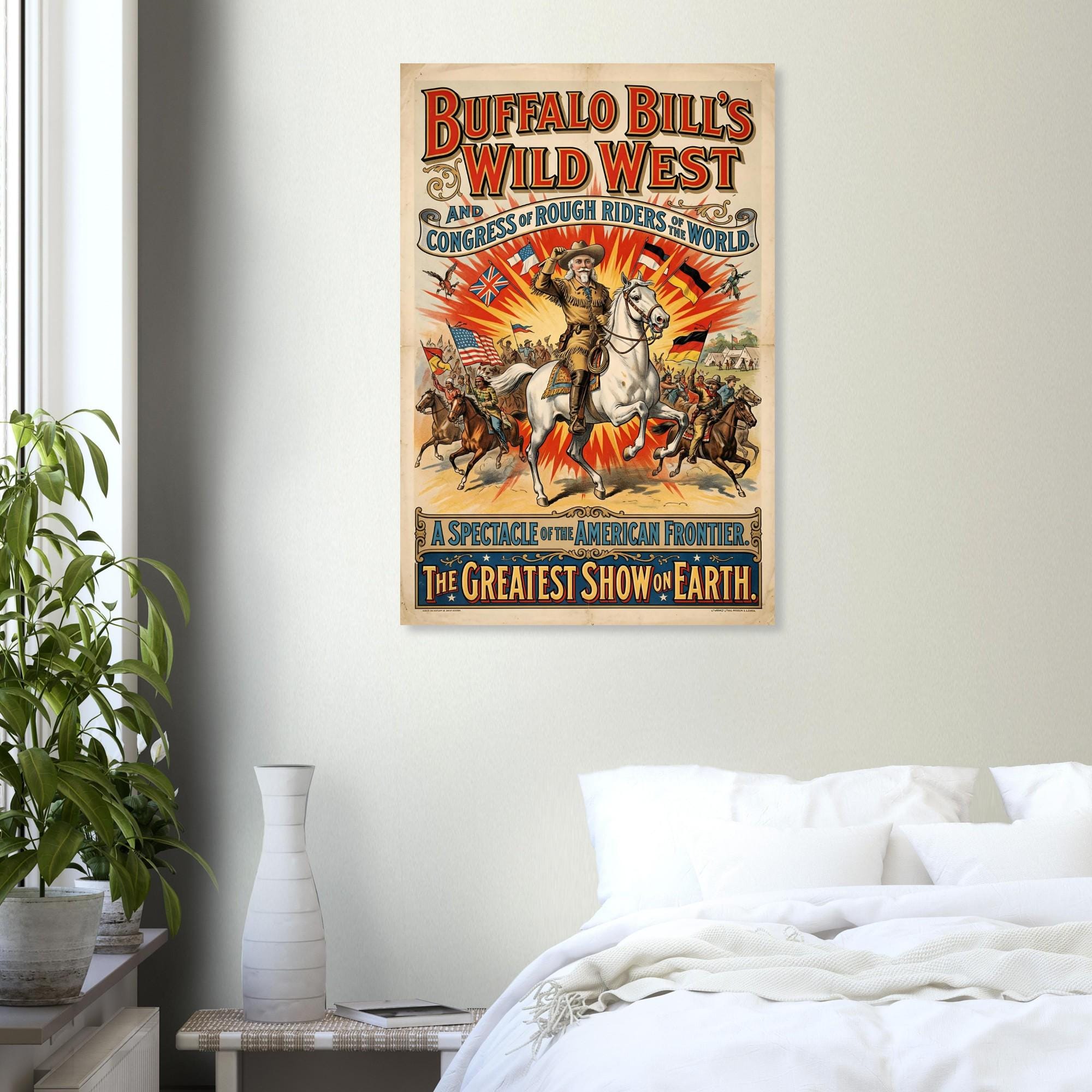 Buffalo Bill Poster - Wild West Show Vintage Style Art Print - Etsy