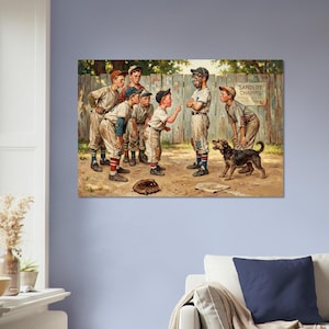 Sandlot Baseball Argument Archival Giclée Fine Art Print - Nostalgic Americana zdjęcie 2