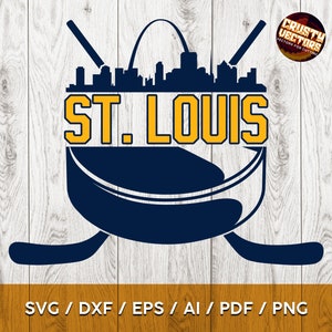 St. Louis Hockey Puck und City Skyline inspirierte Kunst für Sublimation, Schneiden und Drucken - svg, ai, dxf, png, pdf, eps, Cricut, Cameo