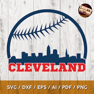 Cleveland Baseball Ball Digitales Design zum Drucken, Schneiden und Sublimieren - svg, ai, pdf, png, eps, dxf, Cricut und Silhouette