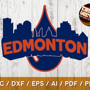 Edmonton Ice Hockey Skyline und Oil Drop Sport Design in png, png, ai, dxf und eps
