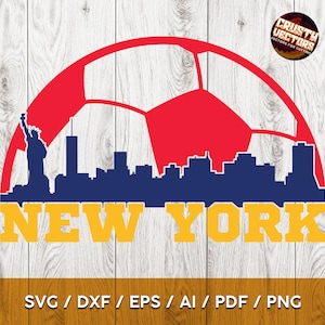 Ballon de football de New York et conception d'art de fan pour l'impression, la découpe et la sublimation - svg, pdf, ai, png, eps, dxf, Cricut et Silhouette