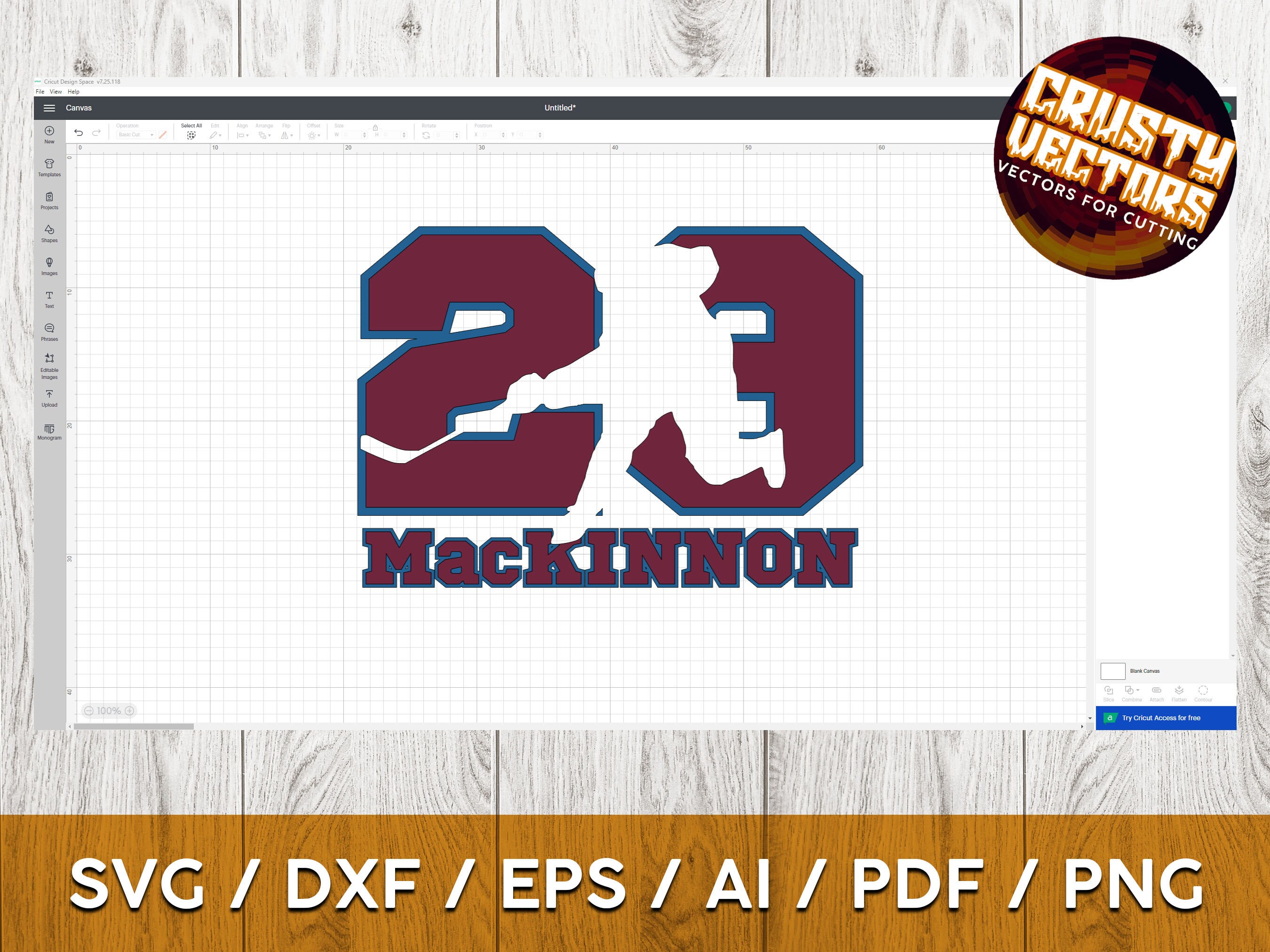 Mackinnon Colorado Hockey Player Silhouette and Number for Etsy