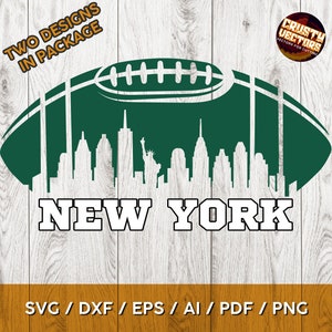 Design inspiré du football de New York avec une ligne d'horizon pour l'impression, la découpe et la sublimation - Svg, Ai, Png, Pdf, Dxf, Eps, Cricut, Silhouette