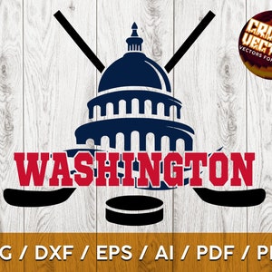 Washington Hockey Sticks and Puck Inspired Art pour la coupe & - SVG, AI, PNG, Cricut et plus