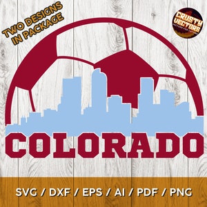 Ballon de soccer du Colorado et conception d'art de fan pour l'impression, la découpe et la sublimation - svg, pdf, ai, png, eps, dxf, Cricut et Silhouette