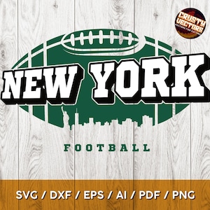 Design numérique à téléchargement immédiat New York Football - Parfait pour la découpe et la sublimation - Svg, Ai, Png, Pdf, Dxf, Eps, Cricut, Silhouette