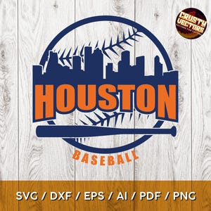Houston Baseball inspiriertes digitales Design für Druck, Schneiden und Sublimation - svg, pdf, ai, png, eps, dxf, Cricut und Silhouette