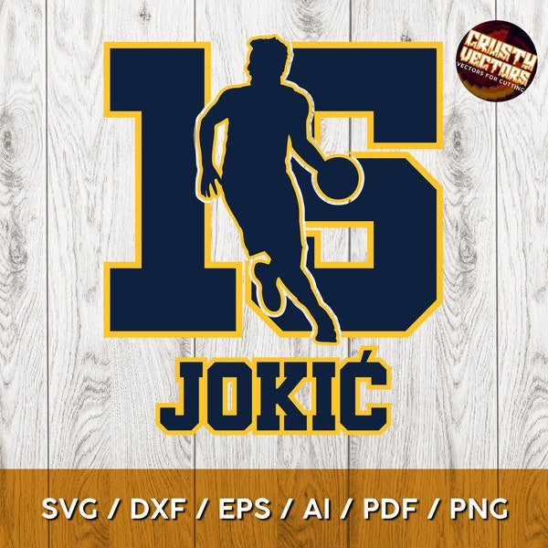 Jokic Denver Player With Number for cutting | svg | ai | eps | png | dxf | pdf - Cricut, Sublimation Cameo compatible