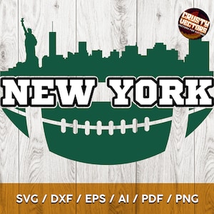 Design inspiré du football de New York avec une ligne d'horizon pour l'impression, la découpe et la sublimation - Svg, Ai, Png, Pdf, Dxf, Eps, Cricut, Silhouette