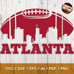 Atlanta Football Skyline Perfect for Cut - Printing - Sublimation - Svg, Ai, Png, Pdf, Dxf, Cricut, Silouhette