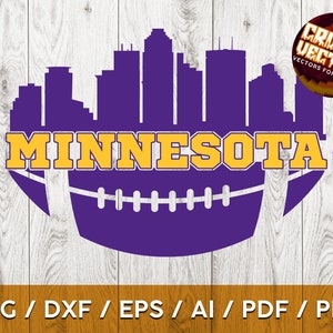 Minnesota Football Design with skyline Fan art Perfect for Printing, Cutting and Sublimation & - Svg, Ai, Png, Pdf, Dxf, Cricut, Silouhette