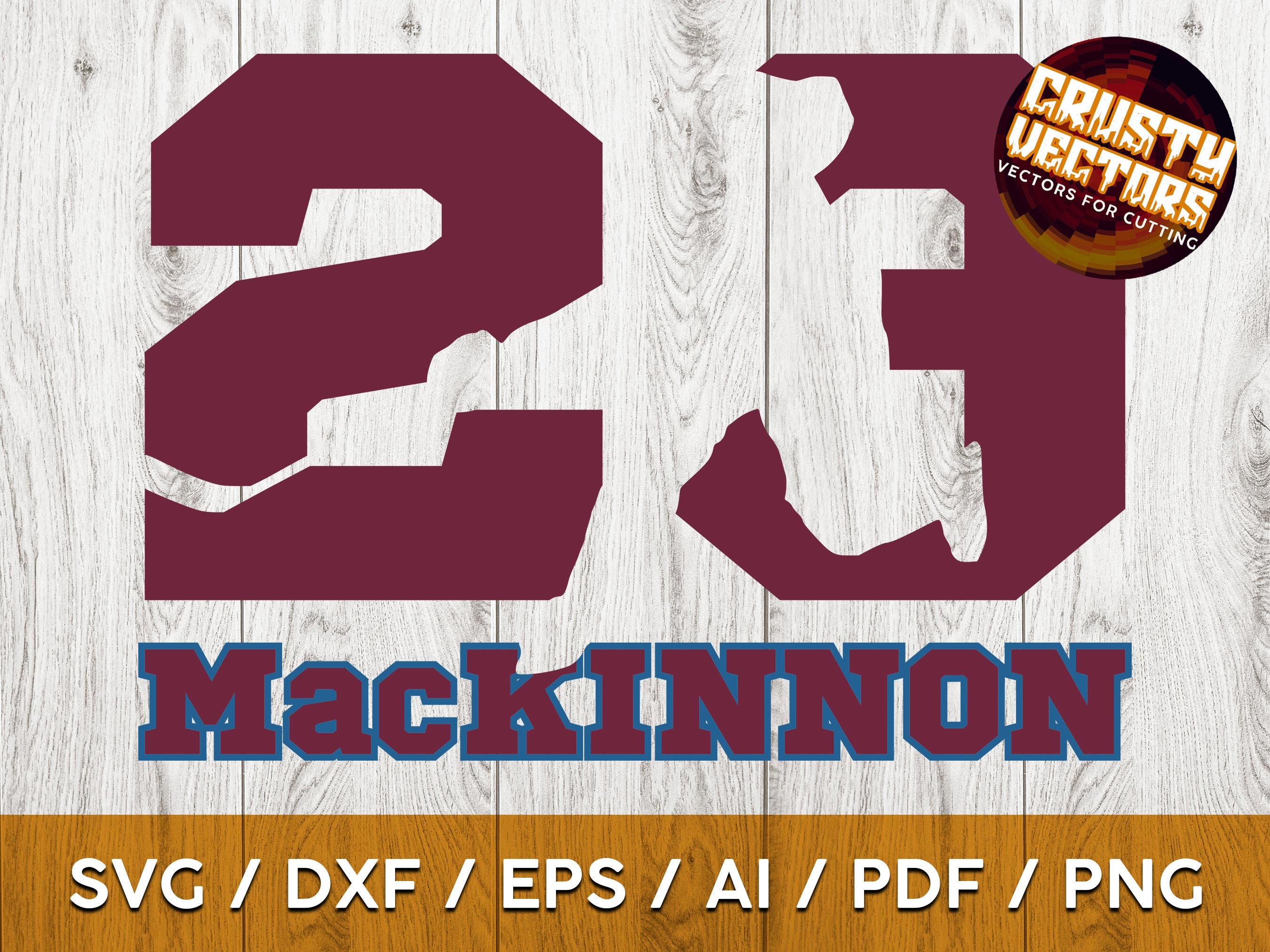 Mackinnon Colorado Hockey Player Silhouette and Number for Etsy