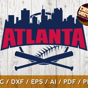 Diseño de logotipo inspirado en la pelota y el horizonte de béisbol de Atlanta para impresión, corte y sublimación: svg, ai, png, eps, dxf, Cricut y Silhouette