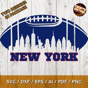 New York Football Sportdesign mit Skyline. Perfekt zum Drucken, Schneiden und Sublimieren & -Svg, Ai, Png, Pdf, Dxf, Cricut, Silouhette