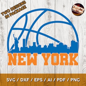 New York Basketball Custom Design mit Stadt Skyline zum Drucken und Schneiden - svg - ai - eps - dxf - pdf - png - Cricut und Silhouette