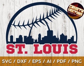 St. Louis Inspired Baseball Ball and City Skyline for Printing and Cutting - SVG, AI, PNG, Cricut and more