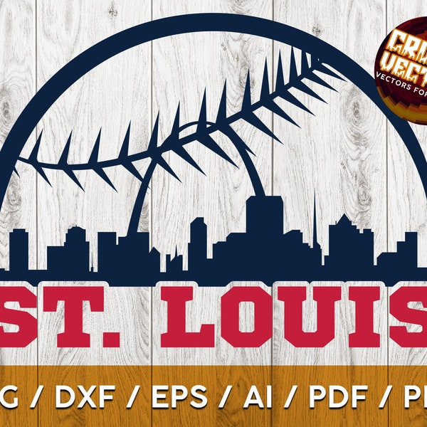 St. Louis Inspired Baseball Ball and City Skyline for Printing and Cutting - SVG, AI, PNG, Cricut and more