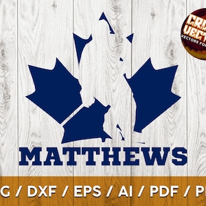 Toronto Matthews Player Negative Space With Maple Leaf zum Schneiden & - SVG, AI, PNG, Cricut, Sublimation und mehr