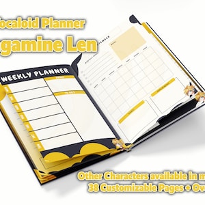 Vocaloid Kagamine Len Planner,Notebook-38 Pages for Goodnotes, iPad or Printing-PDF and PNG File-Daily, Weekly and Monthly Planner
