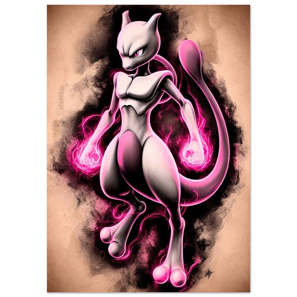 Mew and Mewtwo - Pokemon posters & prints by Goozman Arts