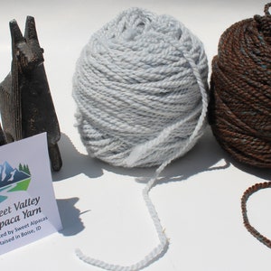 Alpaca Drk Brown Yarn and Alpaca Hyacinth Yarn Kit Pattern not included image 7