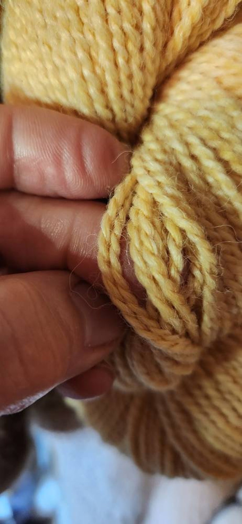 Alpaca Yellow Yarn, 2-ply Worsted & Merino, alpaca sweater, knitting tool, crotchet supply, tutorial, USA Made, alpaca shawl beanie blanket image 3