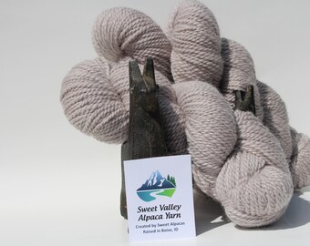 Alpaca Gray Yarn, 2-ply Semi-Bulky & Merino, alpaca sweater, knitting tool, crotchet supply, tutorial, alpaca beanie shawl blanket, USA Made