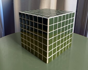 Mosaic cube, tiled, full mass, coffee table, side table - Tiled side table cube