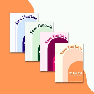 Editable retro Save The Dates, template, downloadable, printable