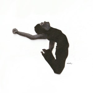Serie de saltos II / Salto / Baile / Blanco y negro / Baile / Collage / Circo / Acuarela / Tinta / Postal / Acrobacia / Postal