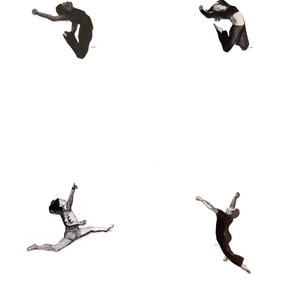 Edición de la serie Jumping / Salto / Baile / Blanco y negro / Baile / Collage / Circo / Acuarela / Tinta / Postal / Acrobacia / Postal