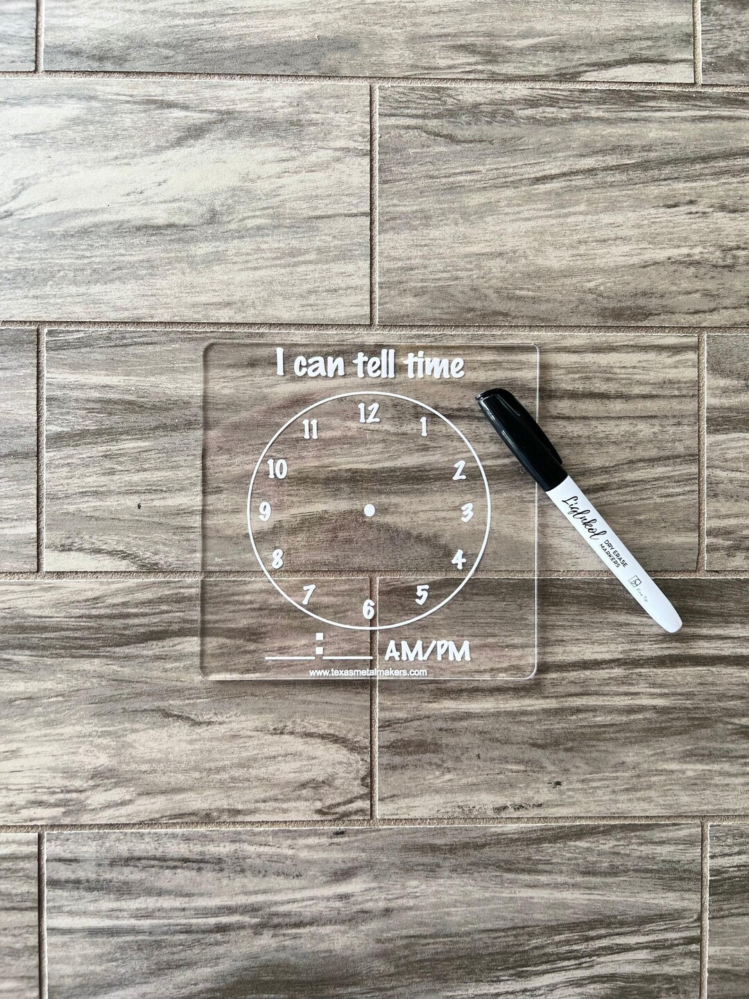 Acrylic Learning Clock: Reusable Dry Erase Time Board - Etsy